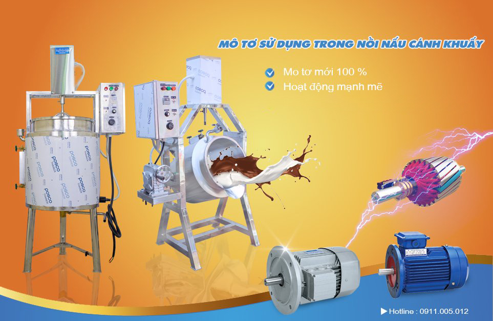 Nồi nấu kẹo công nghiệp có cánh khuấy 19 motor noi nau co canh khuay bigstar 2025