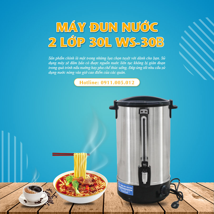 May dun nuoc 2 lop cong nghiep 30L WS 30B 10
