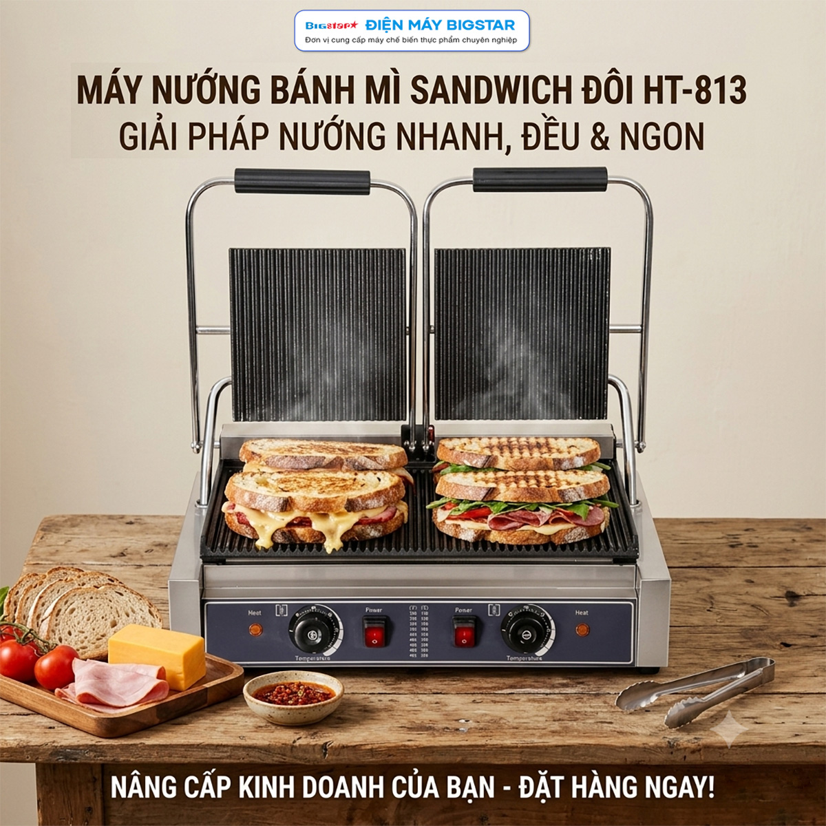 may nuong banh mi sandwich doi HT 813 5