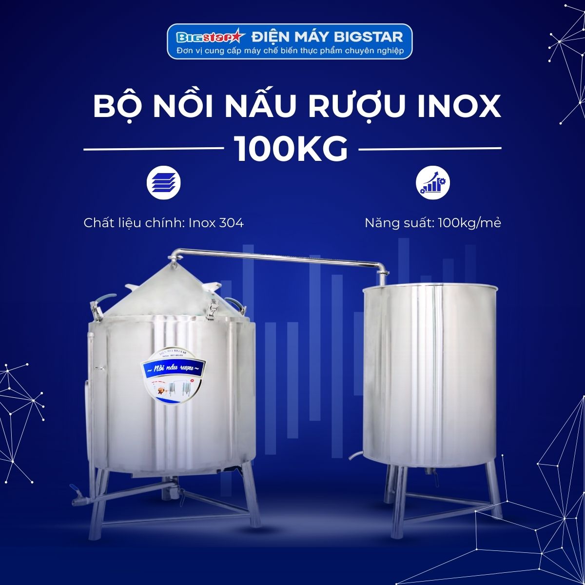 bo noi nau ruou inox 100kg