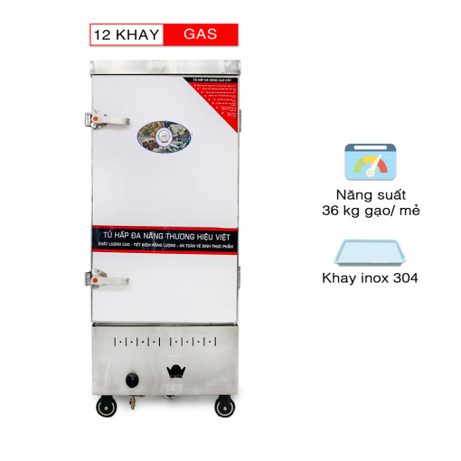 Tủ nấu cơm 12 khay gas công nghiệp