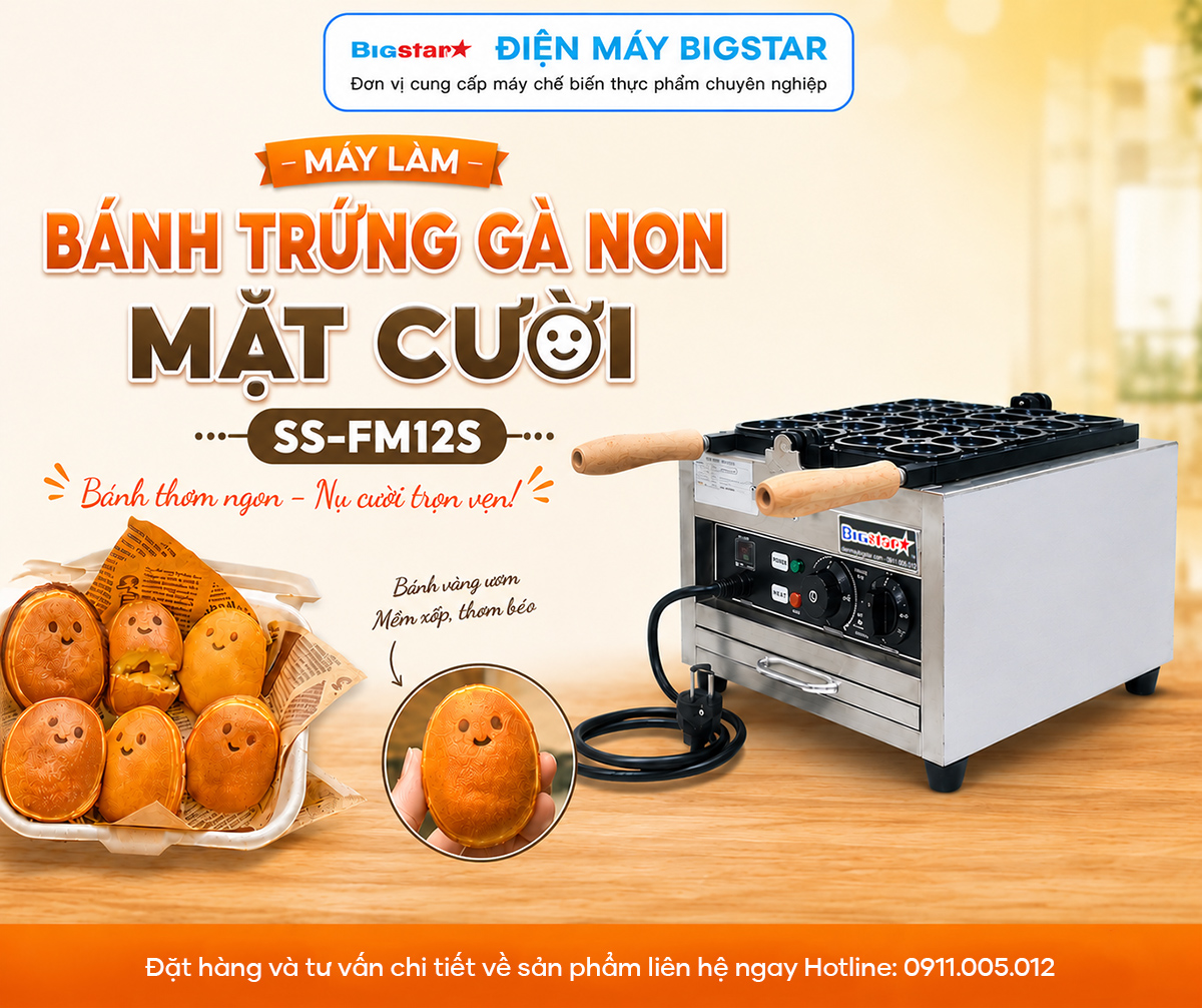 may lam banh trung ga non mat cuoi SS FM125 banner