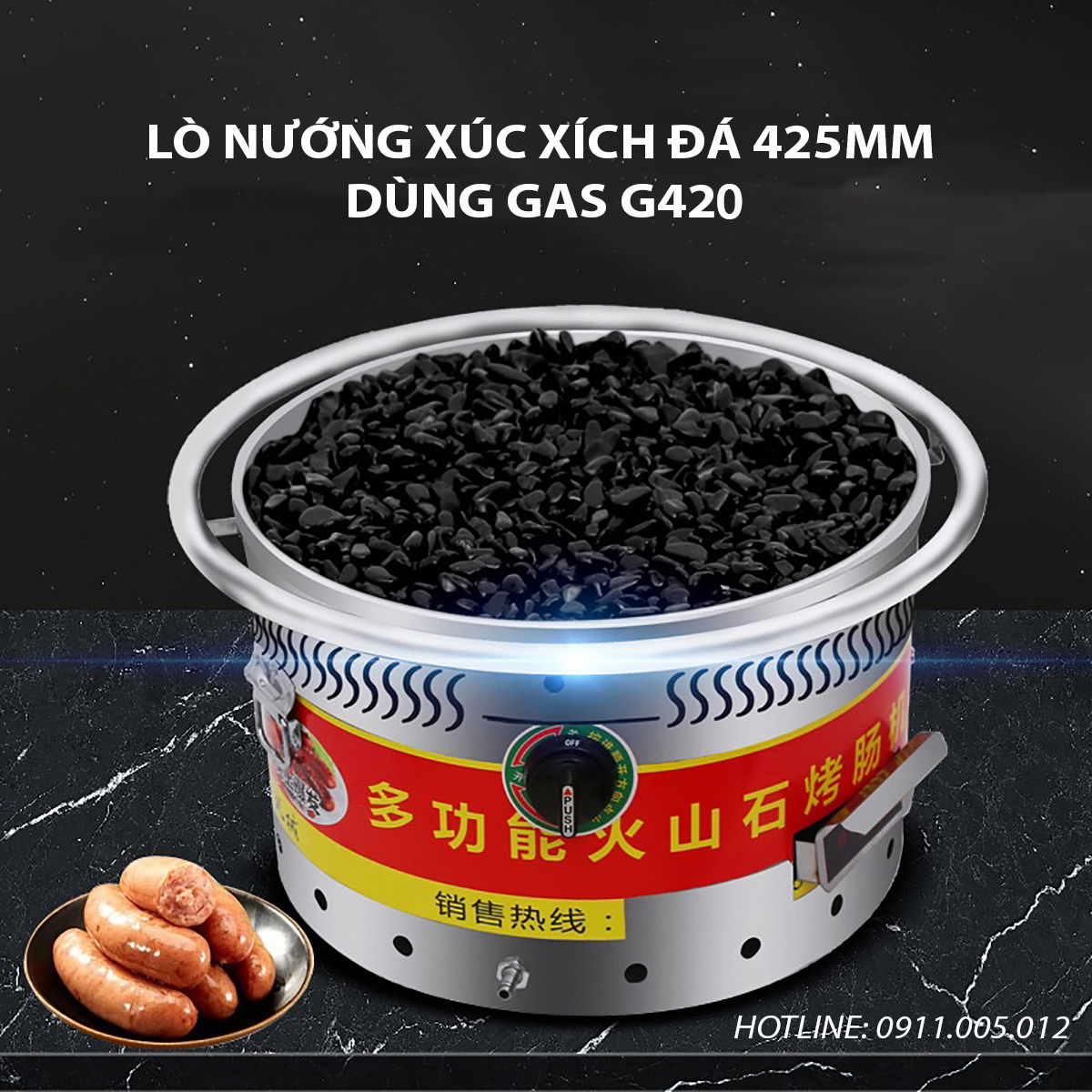 lo nuong xuc xich da 425mm dung gas G420