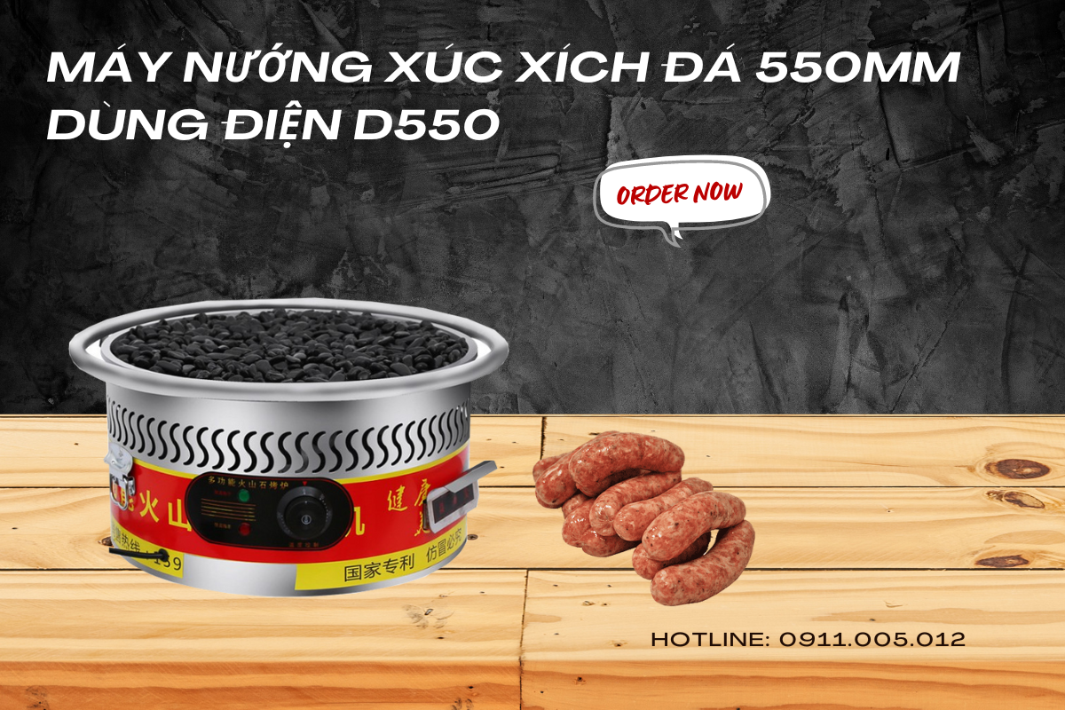 Máy nướng xúc xích đá 550mm dùng điện D550 