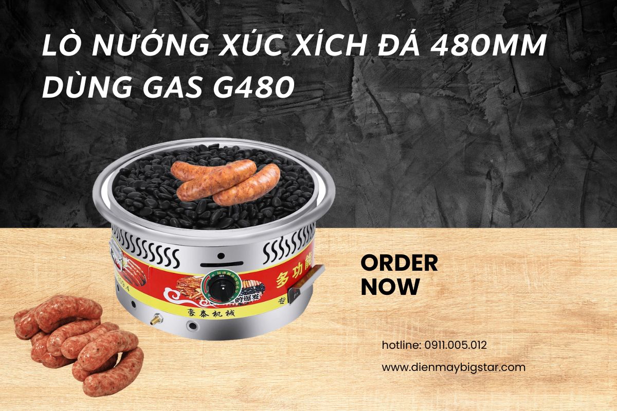 Lò nướng xúc xích đá 480mm dùng gas G480
