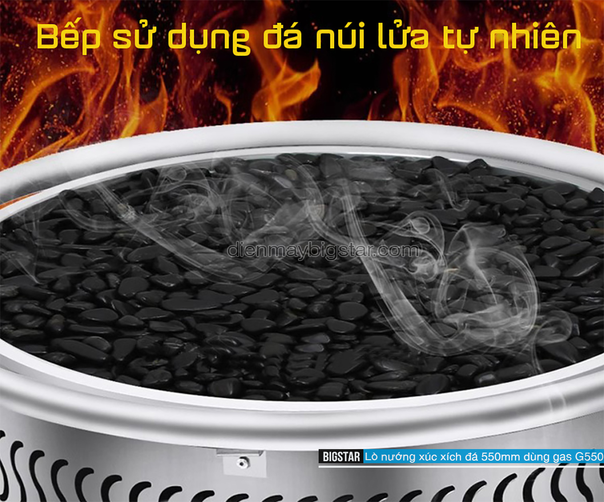 Lò nướng xúc xích đá 550mm dùng gas G550 10 lo nuong xuc xich da 550mm dung gas g550 1
