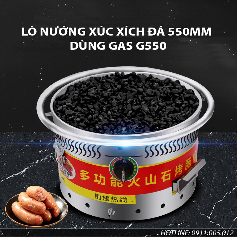Lò nướng xúc xích đá 550mm dùng gas G550 9 lo nuong xuc xich da 550mm dung gas g550 4