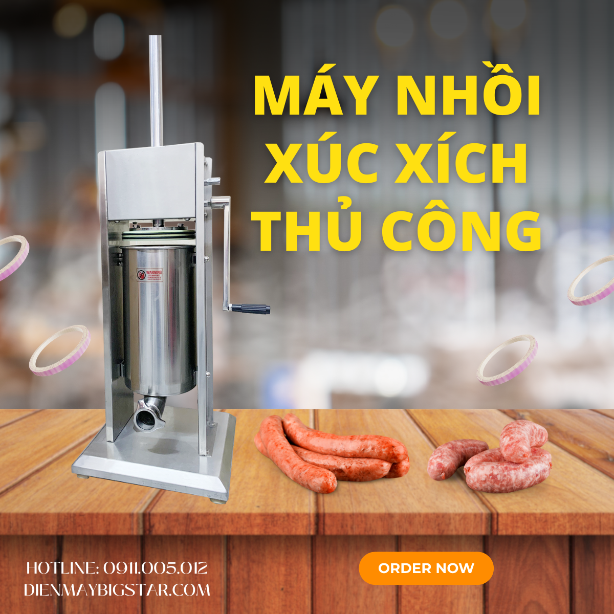 Máy nhồi xúc xích thủ công 12L 8 Máy nhồi xúc xích thủ công