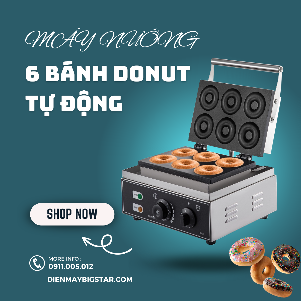 Máy nướng 6 bánh Donut tự động 14 Máy nướng 6 bánh Donut tự động