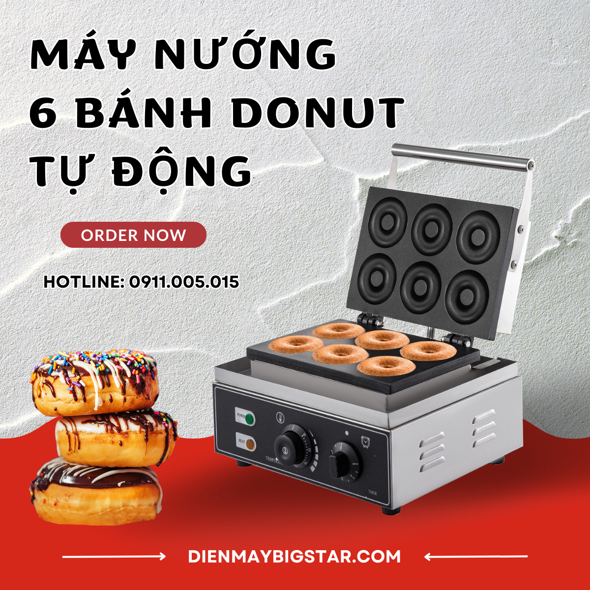 Máy nướng 6 bánh Donut tự động 9 Máy nướng 6 bánh Donut tự động