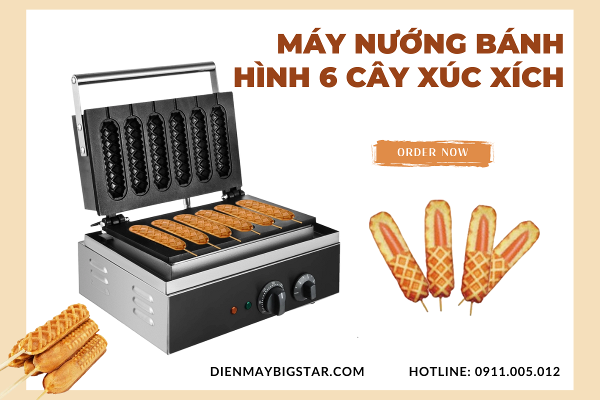 may nuong banh hinh 6 cay xuc xich 2