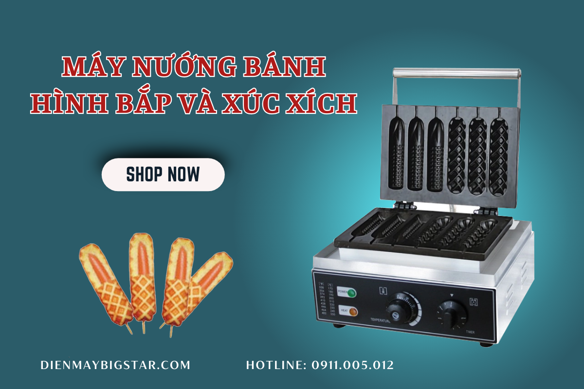 may nuong banh hinh bap va xuc xich 1