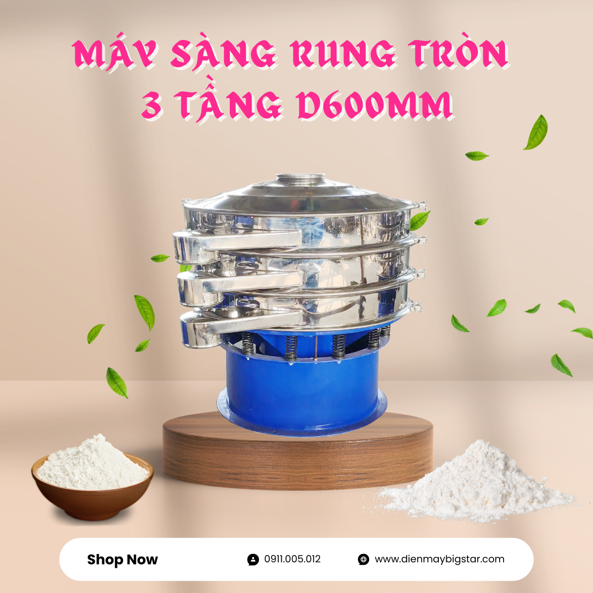 Máy sàng rung tròn 3 tầng D600mm 6 Máy sàng rung tròn 3 tầng D600mm
