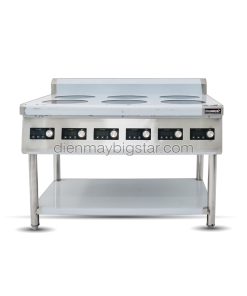Bếp từ công nghiệp 6 họng có chân BIC-S6