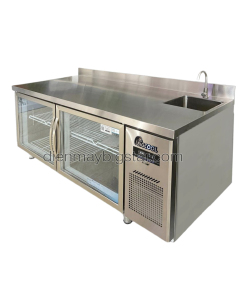 Bàn mát cánh kính có chậu rửa