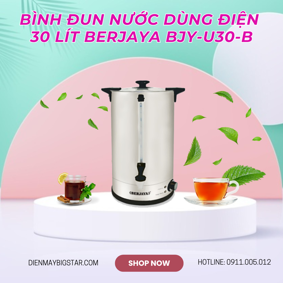 binh dun nuoc dung dien 30L Berjaya BJY U30 B 3