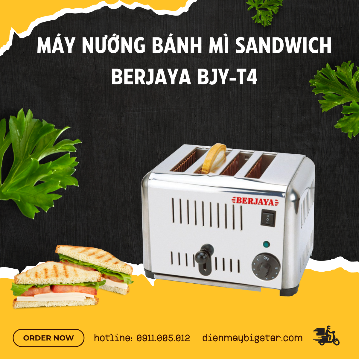 may nuong banh mi sandwich Berjaya BJY T4 1