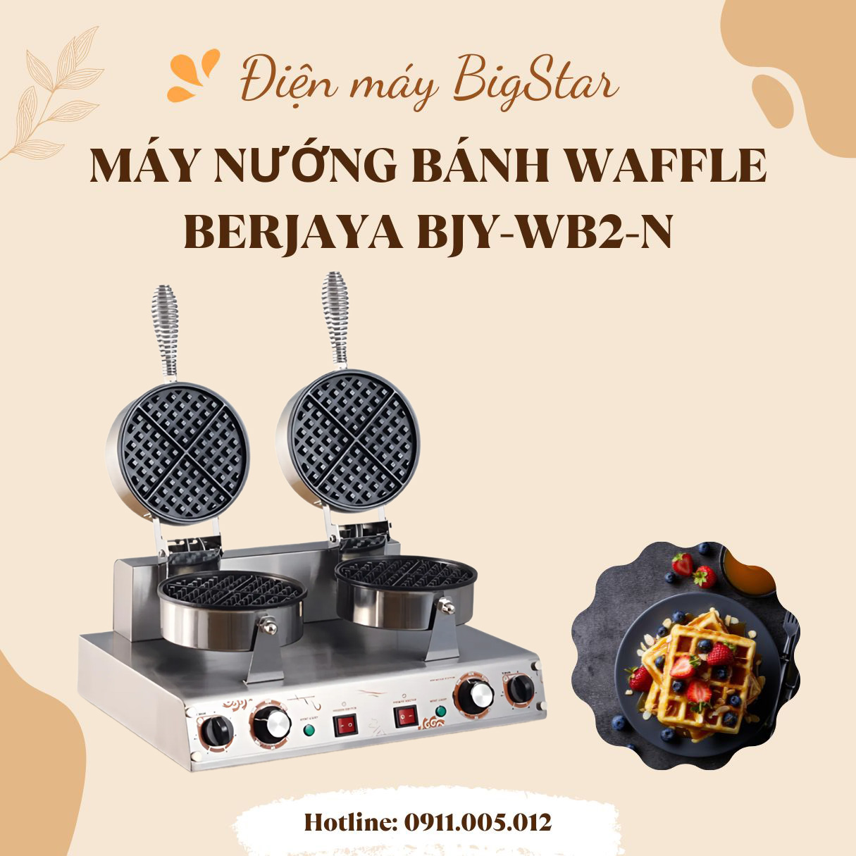 may nuong banh waffle Berjaya BJY WB2 N banner