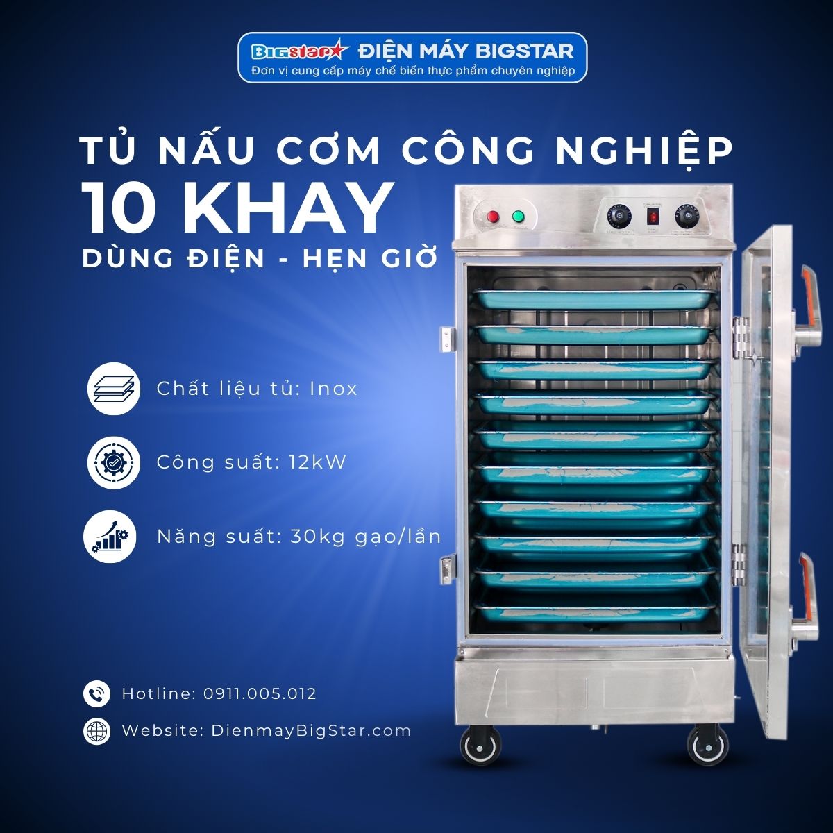 tu nau com cong nghiep 10 khay dung dien hen gio