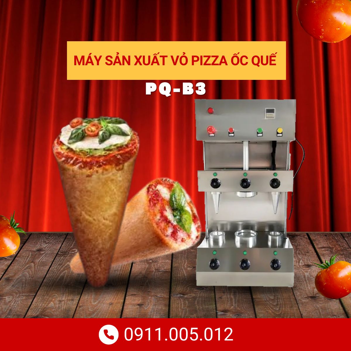 Máy sản xuất vỏ pizza ốc quế PQ-B3