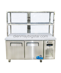 Bàn mát inox kèm tủ kính