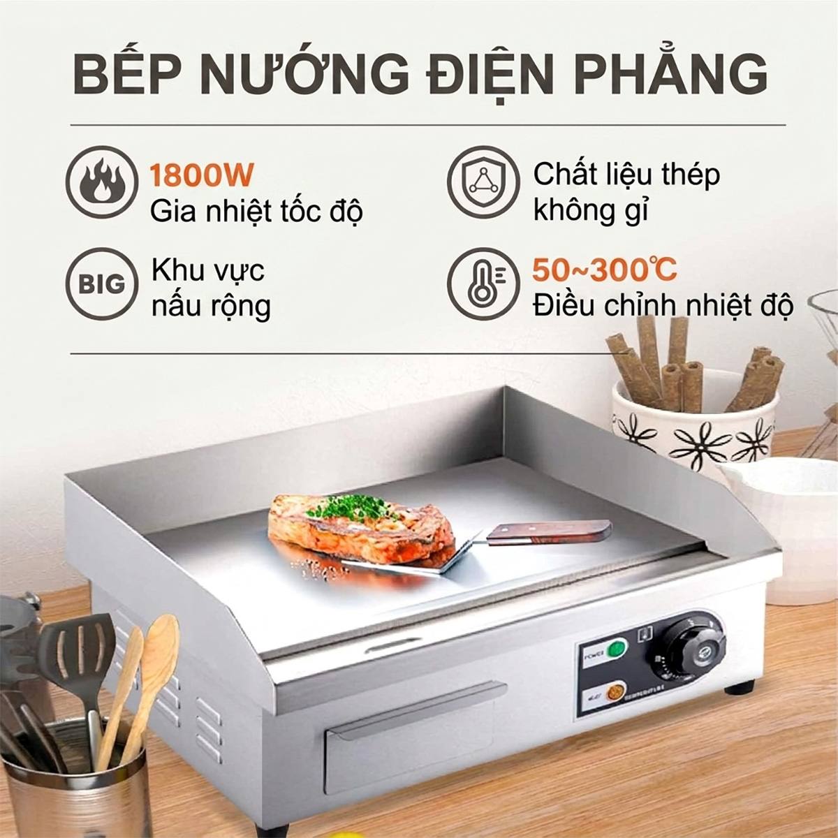 Bếp chiên phẳng dùng điện HT-818B 11 bep chien phang dung dien ht 818b 6