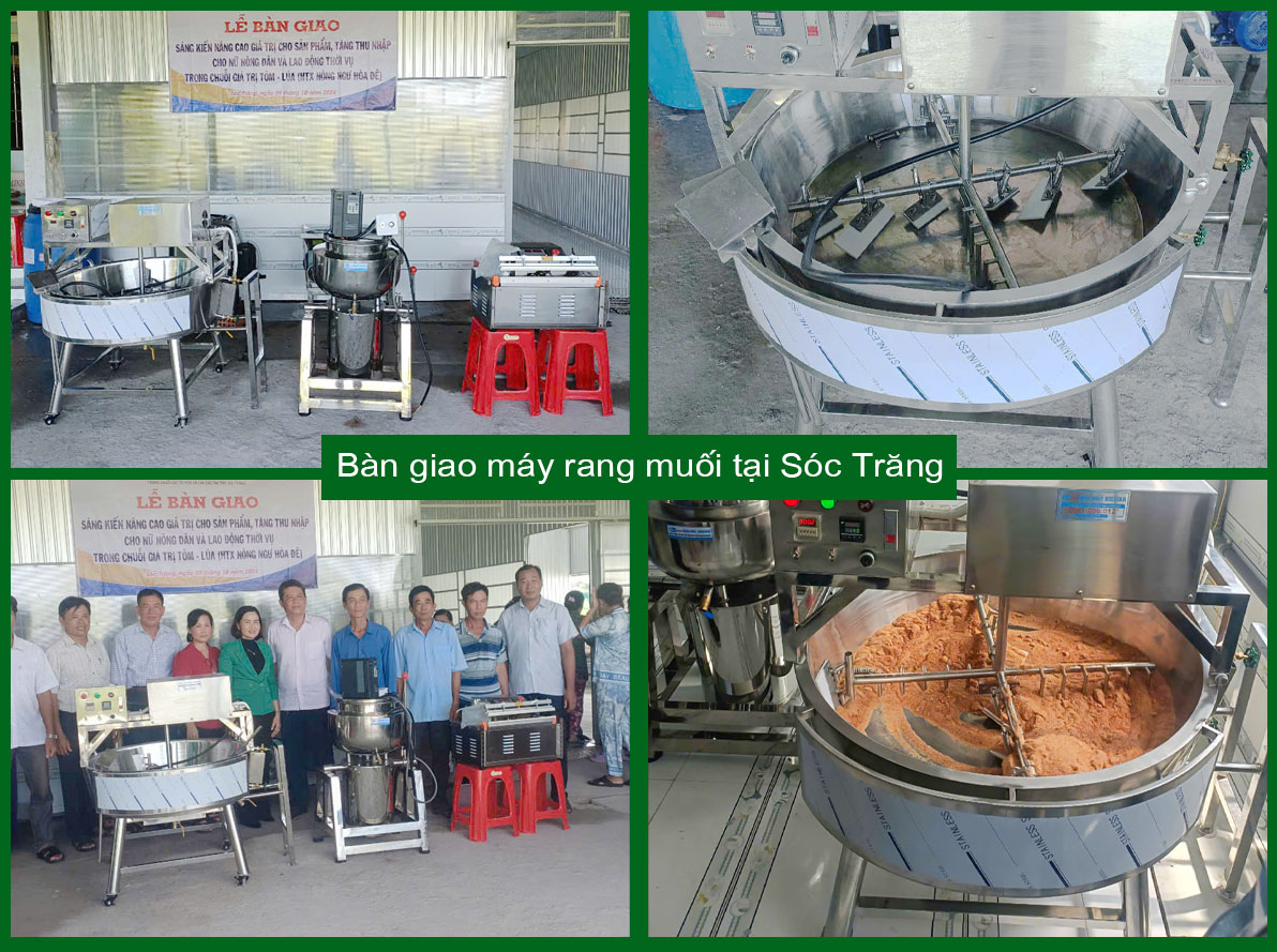 Máy rang muối tôm Tây Ninh