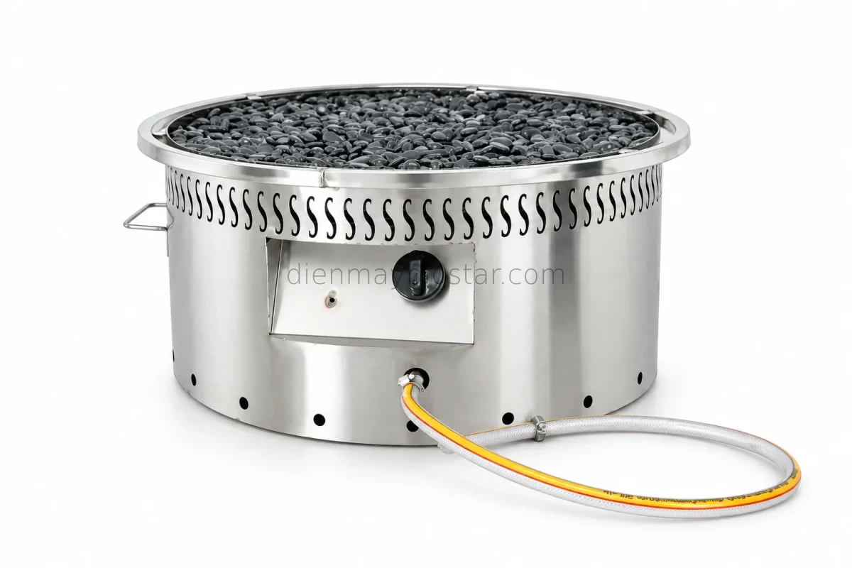 Lò nướng xúc xích đá 550mm dùng gas G520 21 may nuong xuc xich g520 9