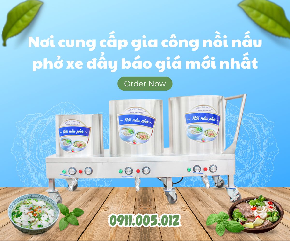 nồi nấu phở xe đẩy