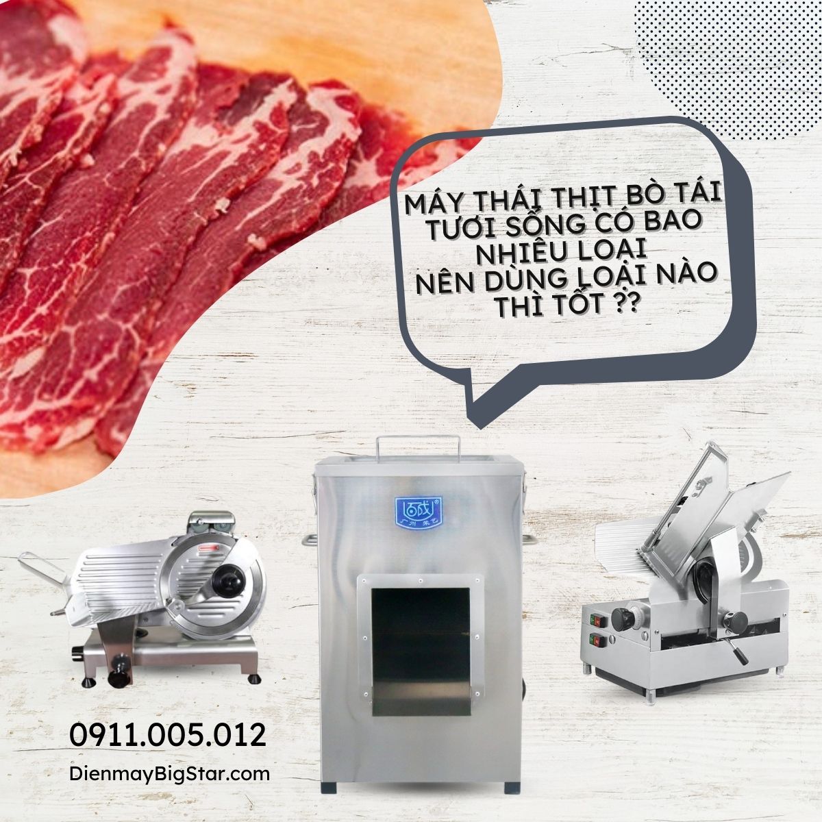 máy thái thịt bò tái tươi sống