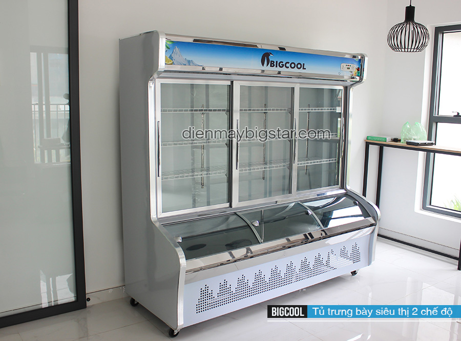 tủ đông trưng bày mặt kính