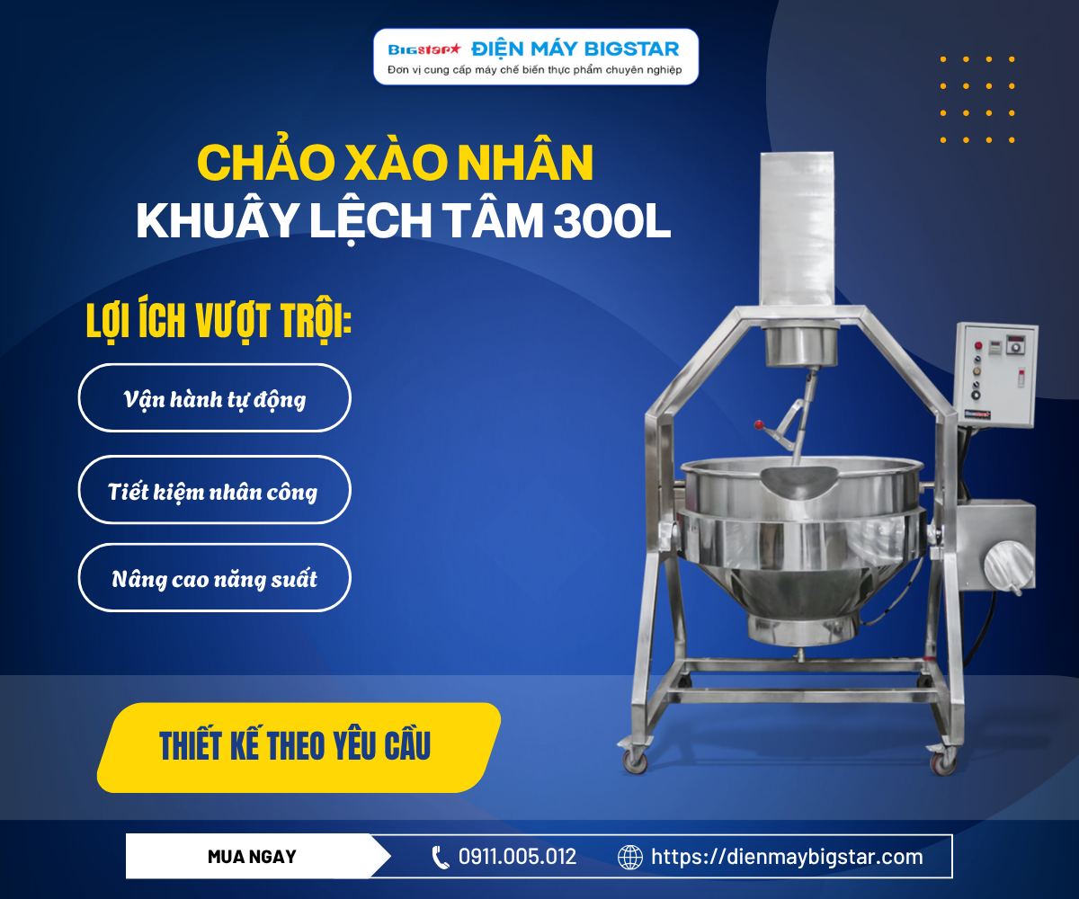 Chảo xào nhân khuấy lệch tâm 300L