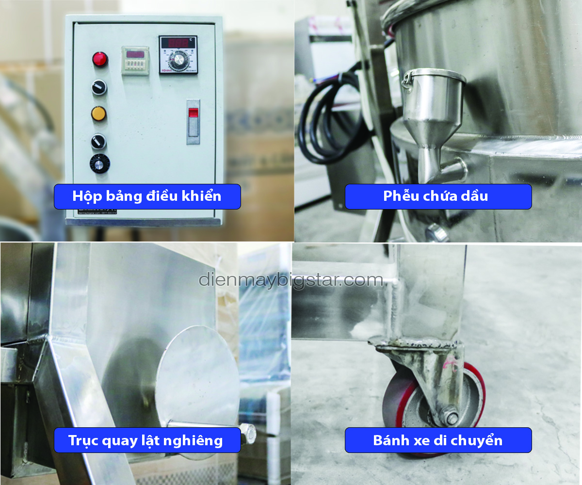 Chảo xào nhân khuấy lệch tâm 300L