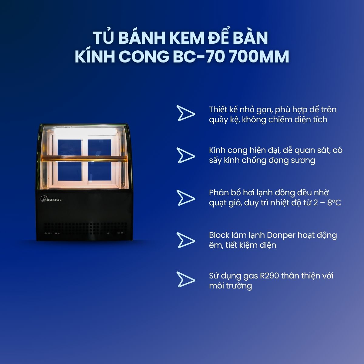 tủ lạnh bánh kem