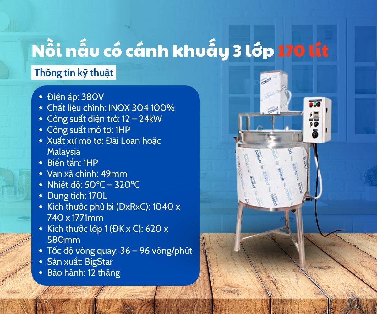 Tư vấn mẫu nồi nấu trà sữa công nghiệp mà các tiệm trà sữa hiện nay đang dùng 16 Nồi nấu trà sữa công nghiệp 170L