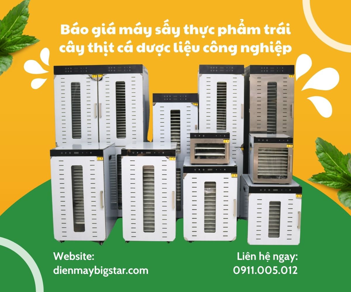 Máy sấy thực phẩm trái cây thịt cá dược liệu công nghiệp