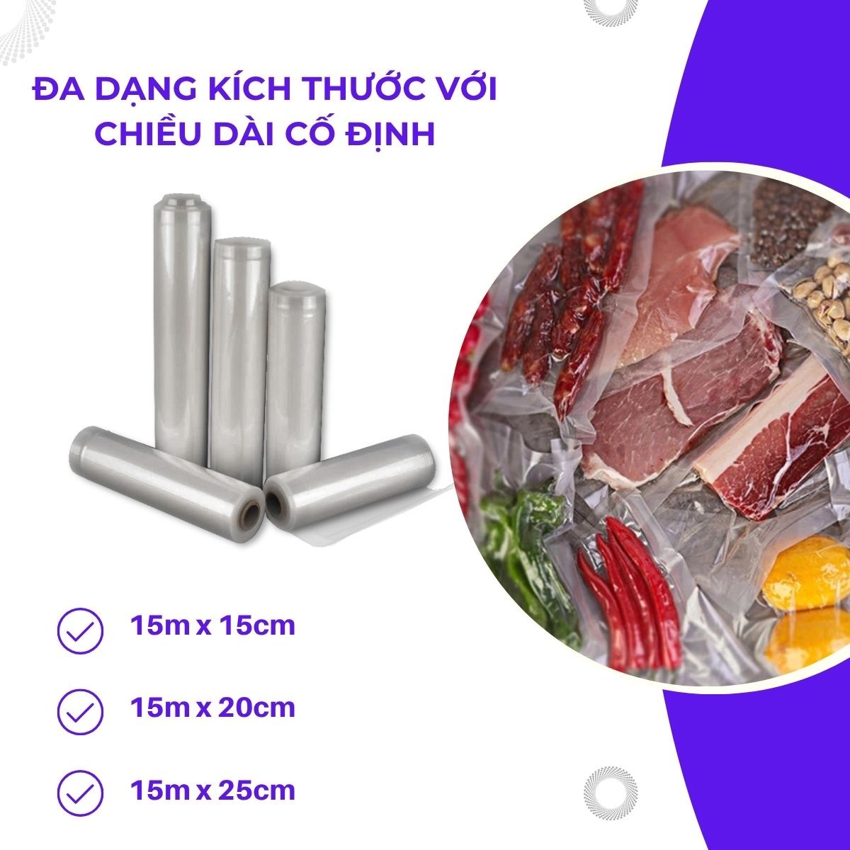 cuộn túi hút chân không trơn