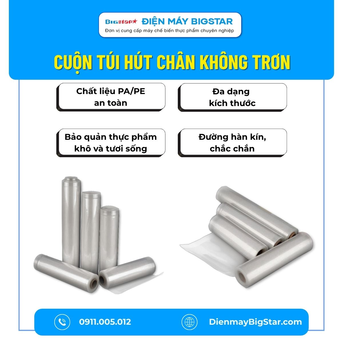 cuộn túi hút chân không trơn