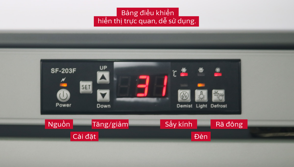 Bảng điều khiển Tủ mát 4 cánh Đài Loan PC-2500F