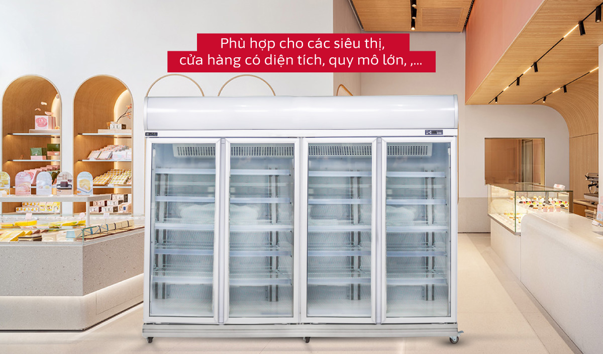 Tủ mát 4 cánh Đài Loan PC-2500F cho nhà hàng và siêu thị