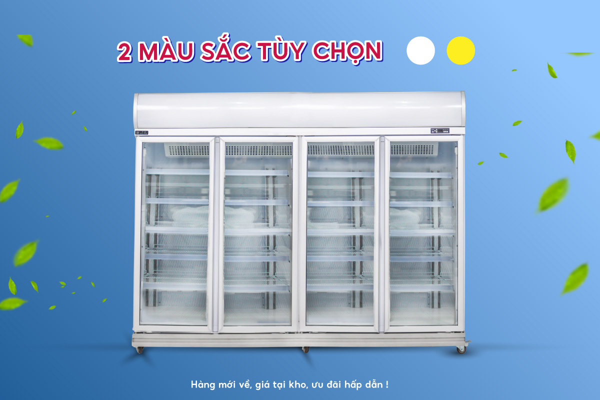 Tủ mát 4 cánh Đài Loan PC-2500F 2 màu