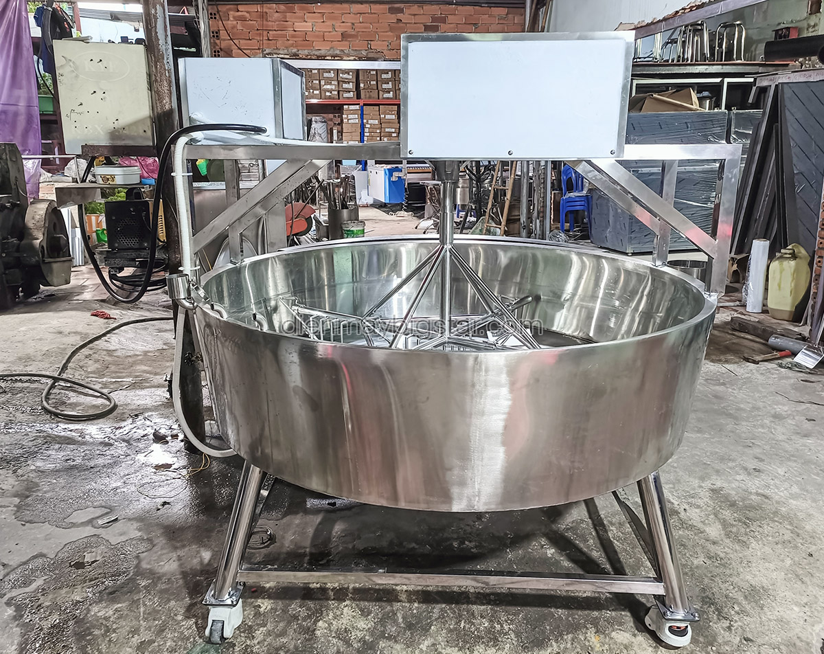 Máy rang muối tôm tự đảo 50kg 12 Máy rang muối tôm tự đảo 50kg hình thực tế