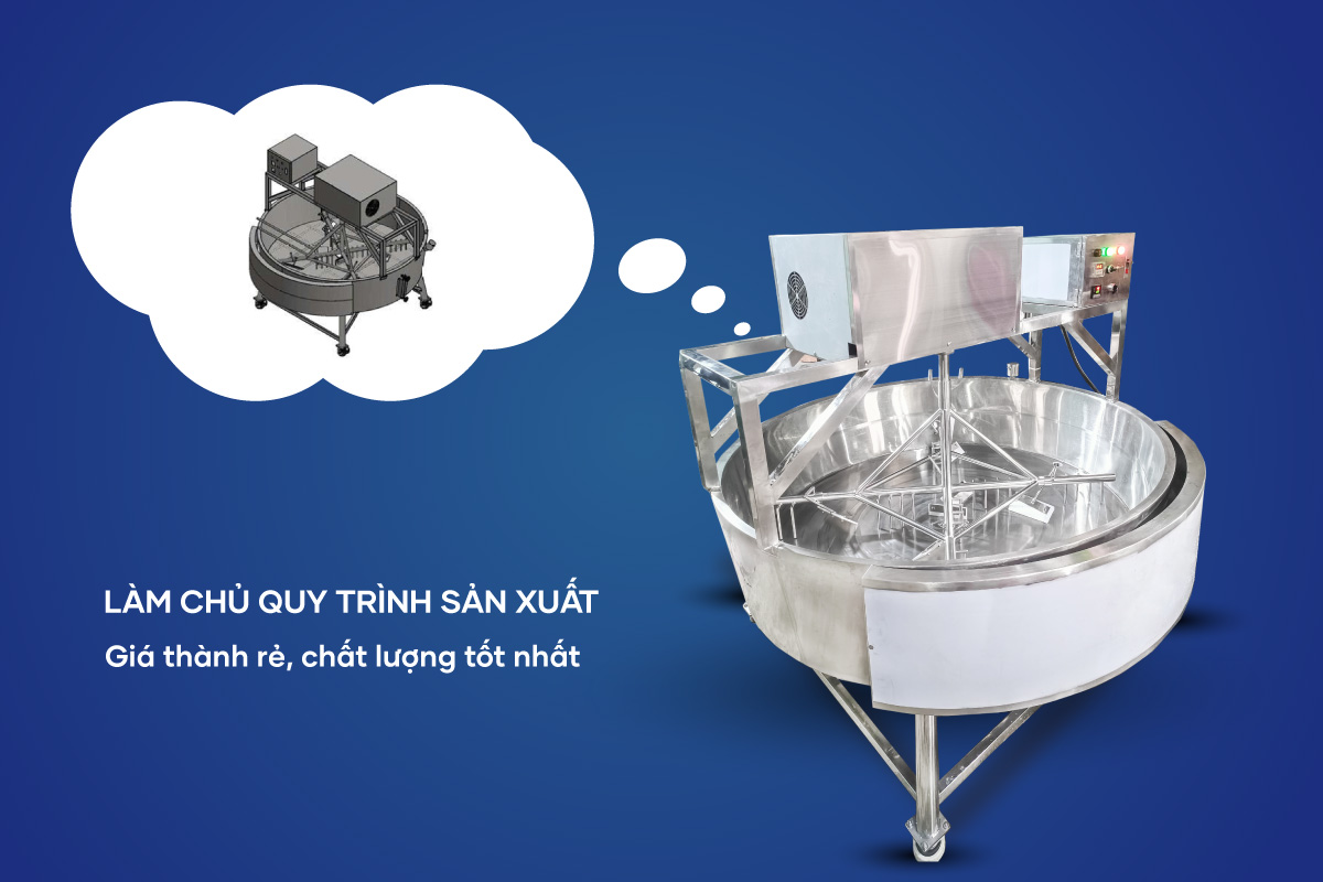 Máy rang muối tôm tự đảo 50kg 13 Máy rang muối tôm tự đảo 50kg