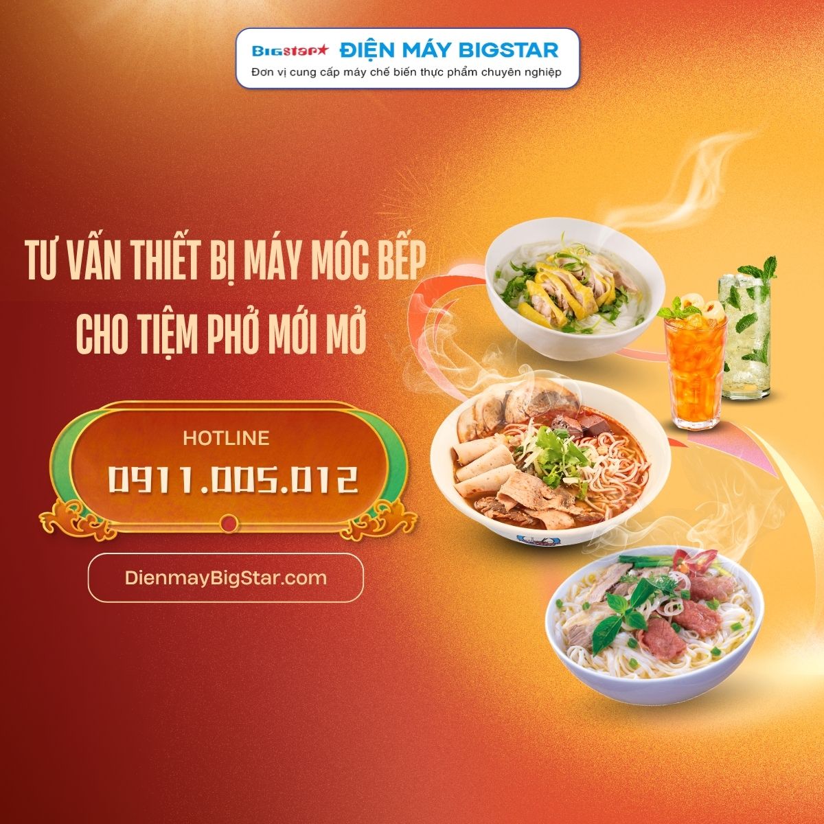 thiết bị máy móc bếp cho tiệm phở mới mở