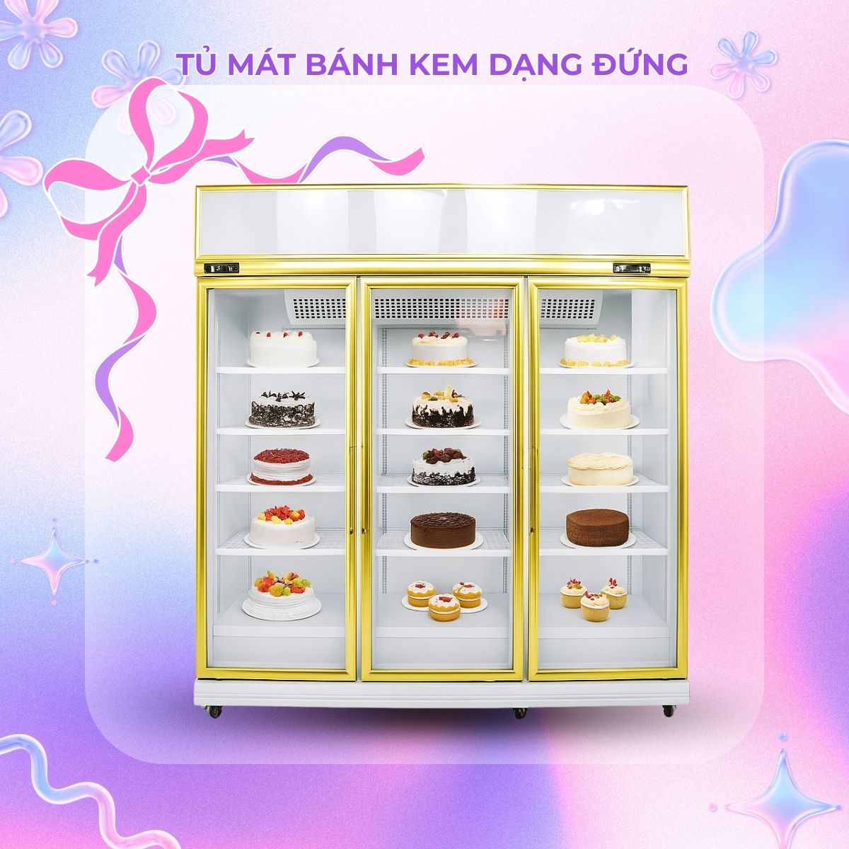tủ bánh kem trưng bày
