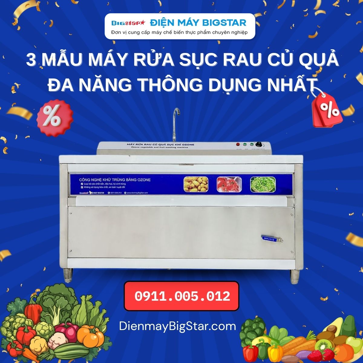 máy rửa sục rau củ quả