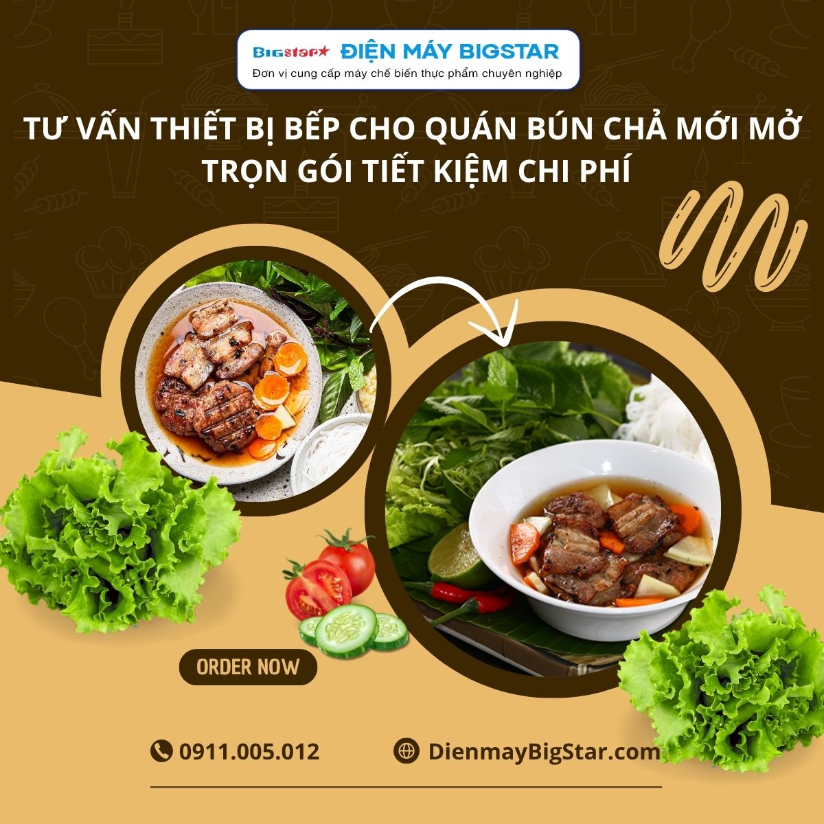 thiết bị bếp cho quán bún chả