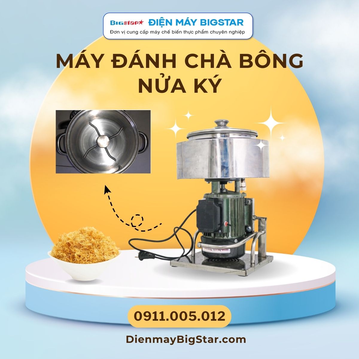 máy đánh chà bông nửa ký