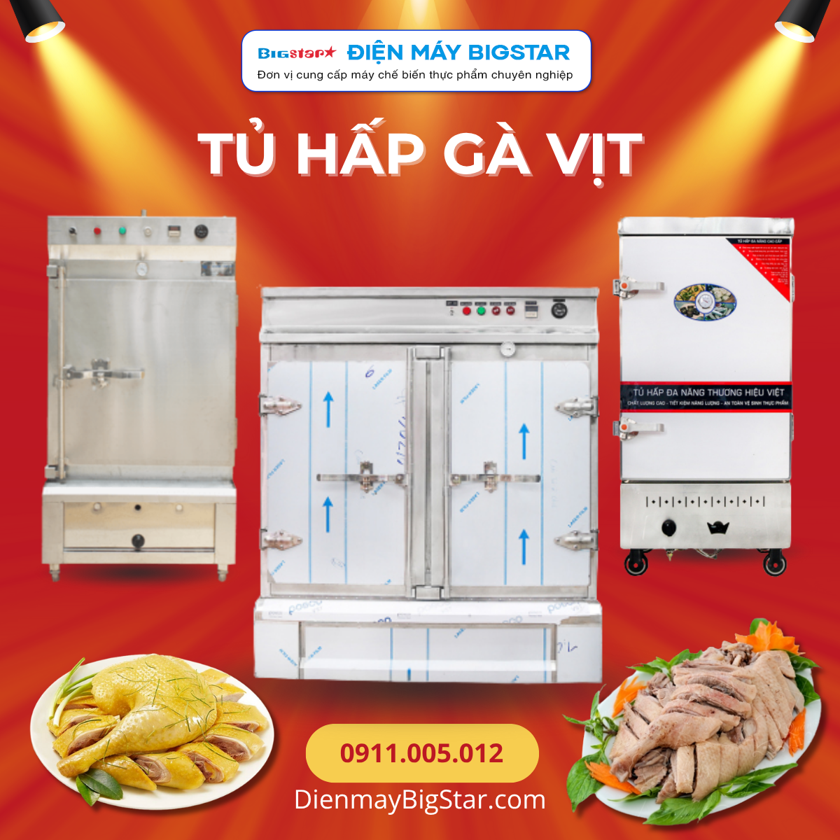 tủ hấp gà vịt