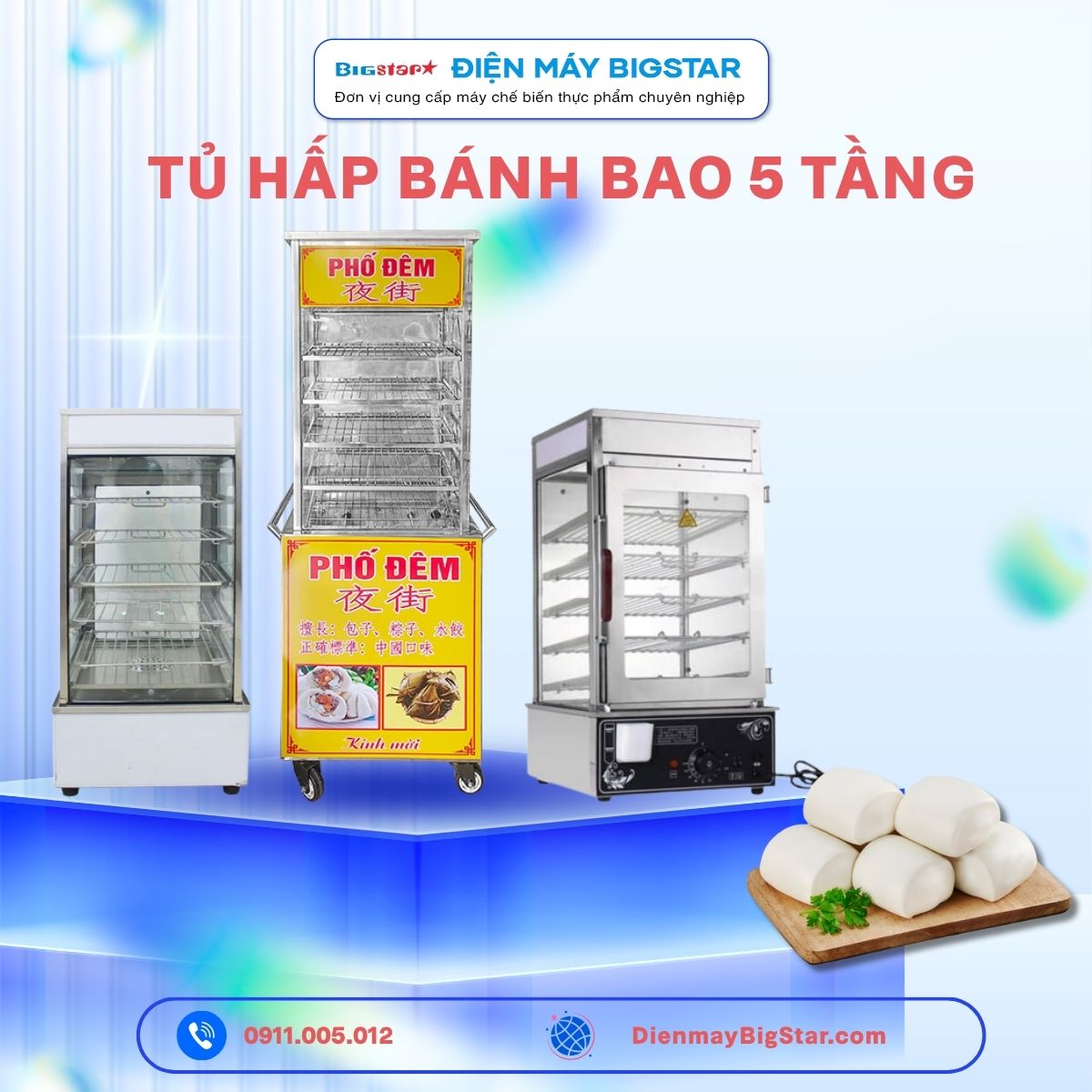 Tủ hấp bánh bao 5 tầng 20 tủ hấp bánh bao 5 tầng